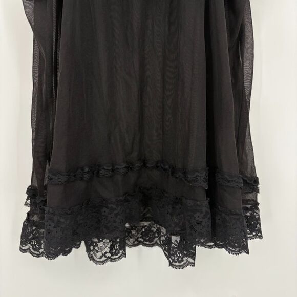 Victoria's Secret Lace Trim Sheer Black Cami, Large, Adjustable Straps Romantic - Picture 6 of 9